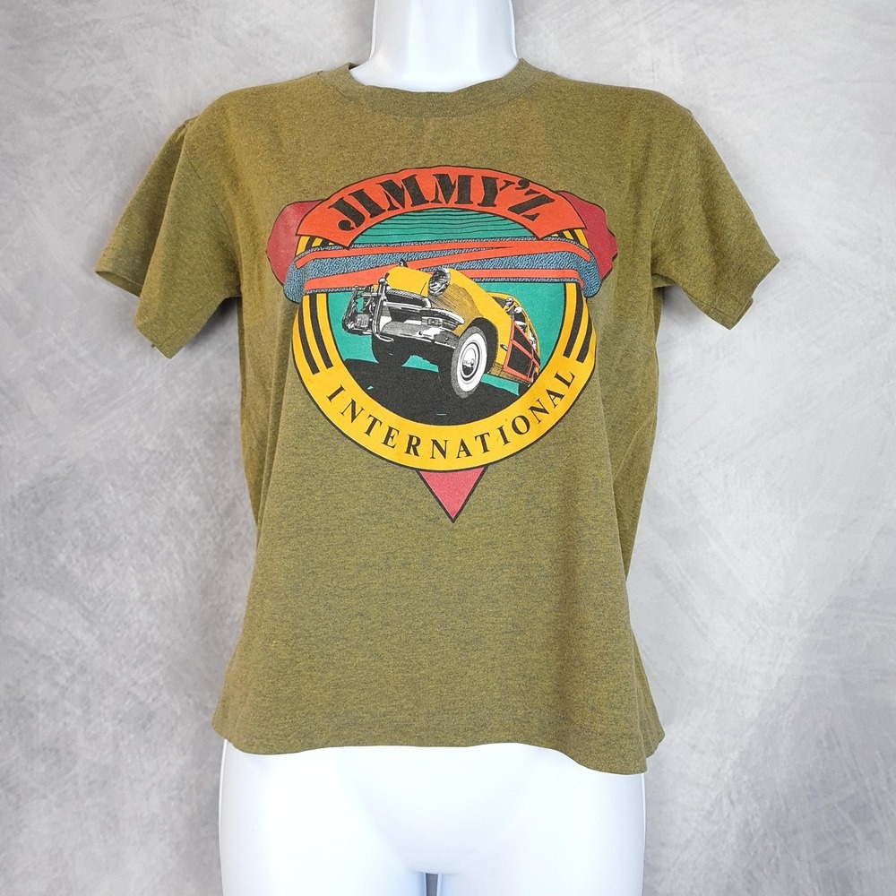 Vintage Jimmy'z Shirt Womens Small Car Surf Woody Wagon Logo Single Stitch 80s